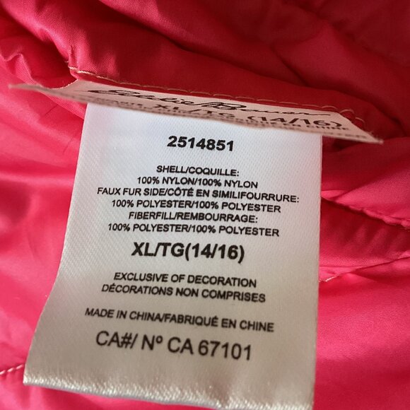 Eddie Bauer Girls Reversible Fleece Lined Puffer Coat Hooded Jacket Size X L - Picture 8 of 11